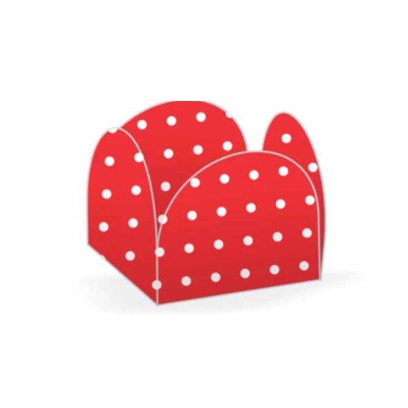 FORMA 4 PETALAS VERMELHA BOLINHA BRANCA C/50 UND