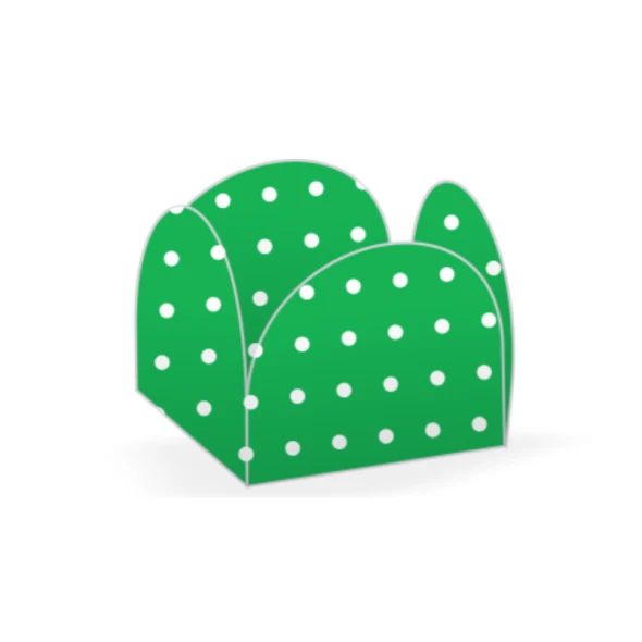 FORMA 4 PETALAS VERDE BANDEIRA BOLINHAS BRACAS C/50