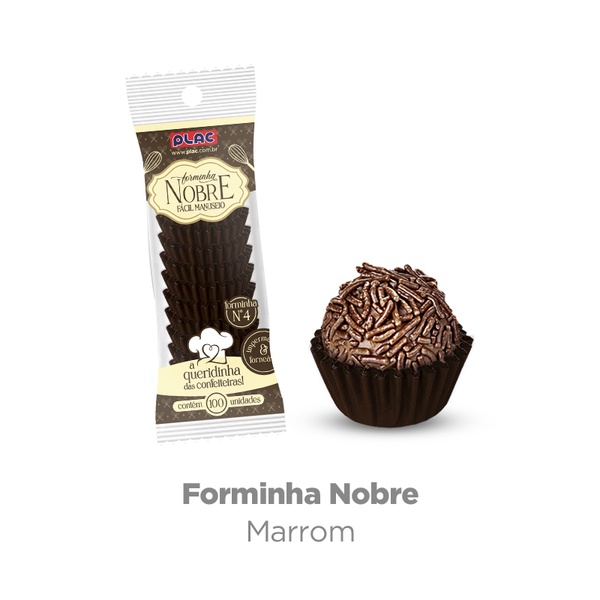 FORMINHA DE PAPEL NOBRE N.4 MARROM DENTRO E FORA C/100 UND