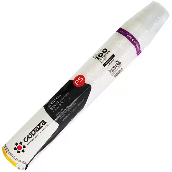 COPOS 80ML C/100 UNIDADES BRANCO