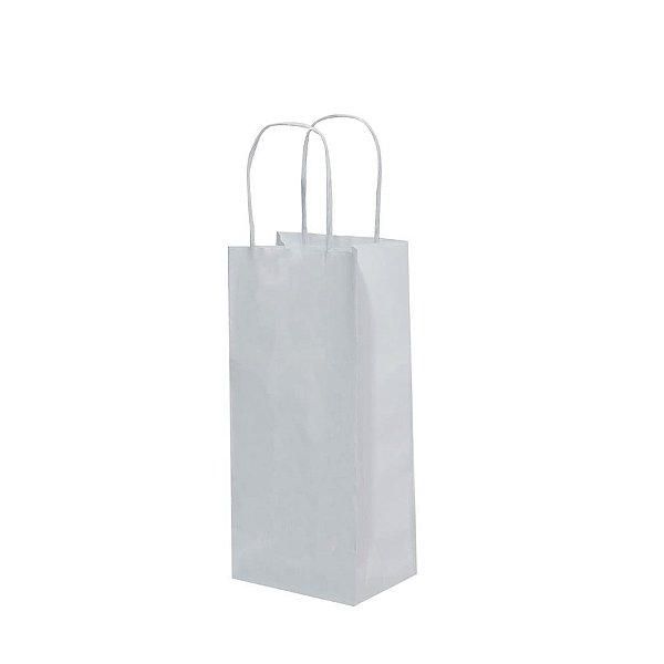 SACOLA PAPEL KRAFT LONG NECK BRANCA 9,5 X 7,5 X 23 C/ 10 UNIDADES