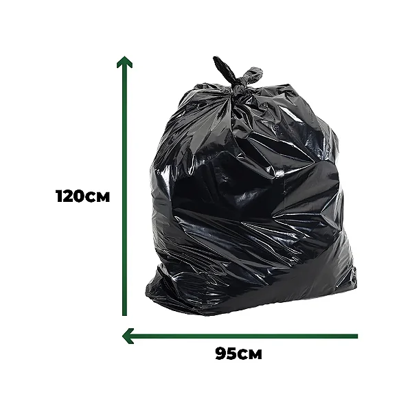SACO LIXO PRETO 200LTS 95X120 0,14 FD C/5KG
