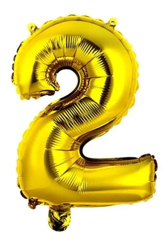 BALAO METALIZADO DOURADO 40CM N.2