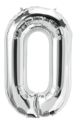 BALAO METALIZADO PRATA 40CM N.0