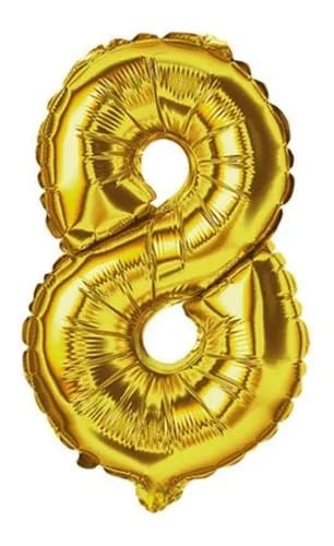 BALAO METALIZADO OURO 40CM N.8