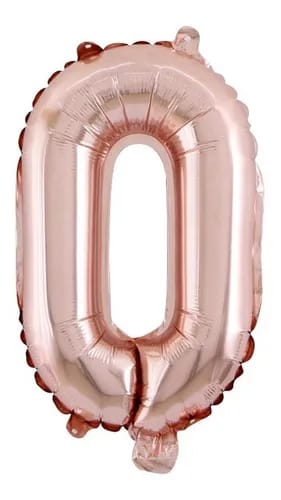BALAO METALIZADO ROSE GOLD 40CM N.0