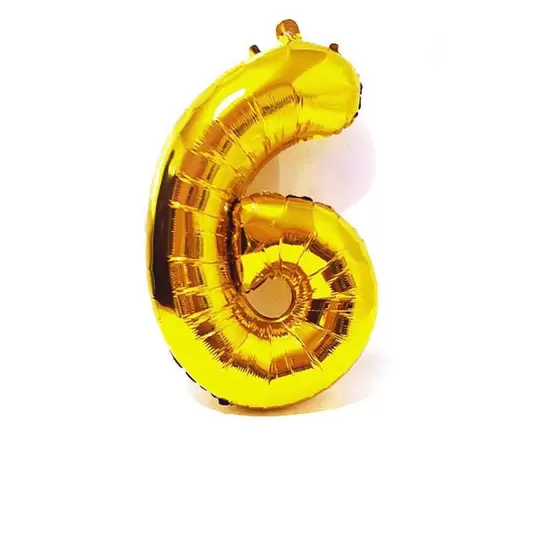 BALAO METALIZADO DOURADO 40CM N.6