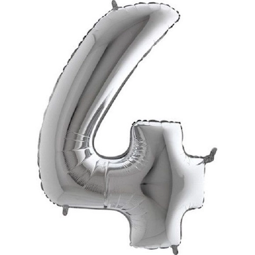 BALAO METALIZADO PRATA 40CM N.4