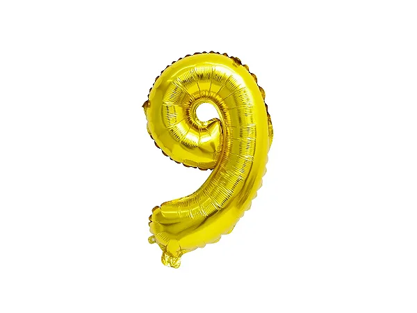 BALAO METALIZADO DOURADO 40CM N.9