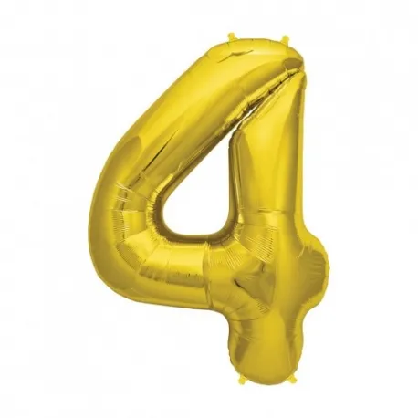 BALAO METALIZADO DOURADO 40CM N.4