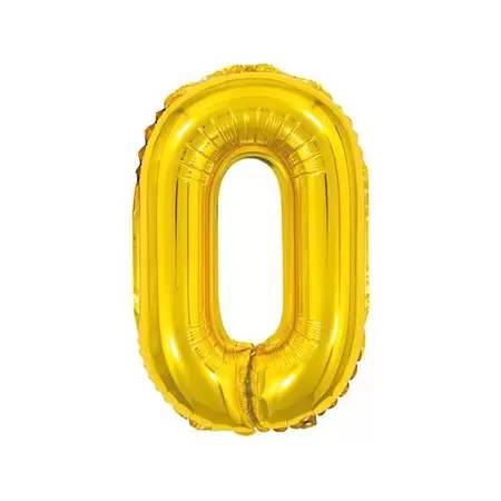 BALAO METALIZADO DOURADO 80CM N.0