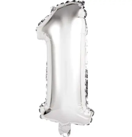 BALAO METALIZADO PRATA 80CM N.1