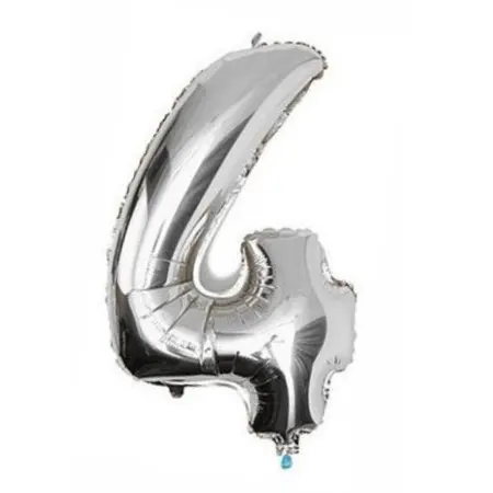 BALAO METALIZADO PRATA 80CM N.4