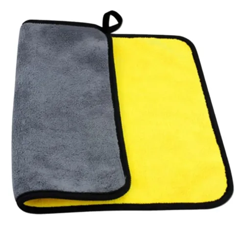 TOALHA MICROFIBRA 40X40 AMARELA E CINZA