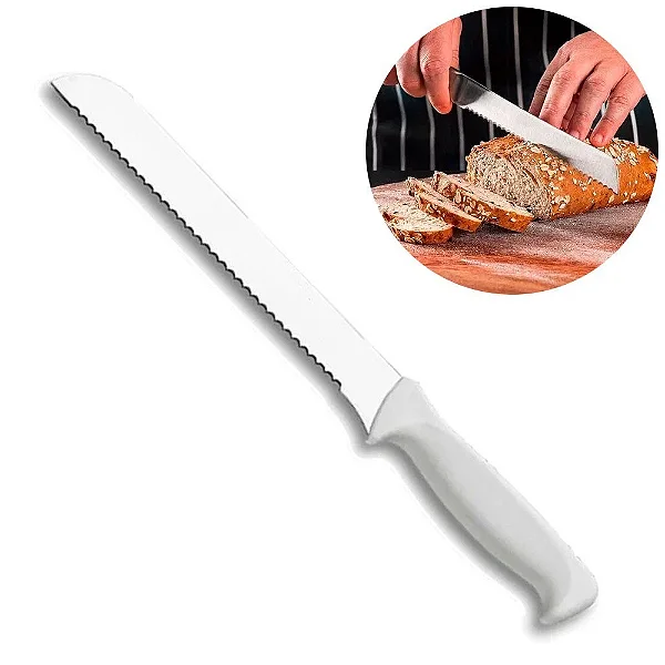 FACA PAO INOX N.8 CABO BRANCO CATUAI