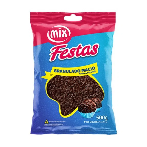 GRANULADO MACIO ESCURO MIX FESTAS 500G