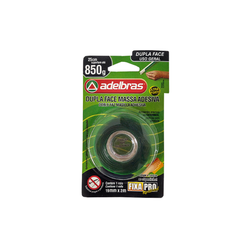 FITA DUPLA FACE DUPLA FACE MASSA ACRILICA 19MMX2M ADELBRAS