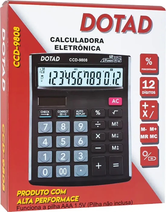 CALCULADORA DOTAD CCD-9808 PRETA