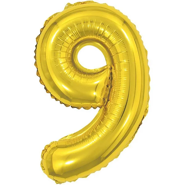 BALAO METAL. OURO 40CM N.9