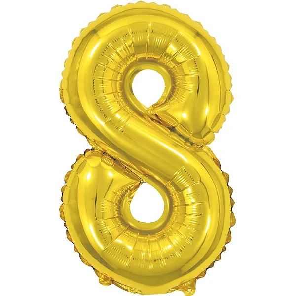 BALAO METAL. OURO 40CM N.8