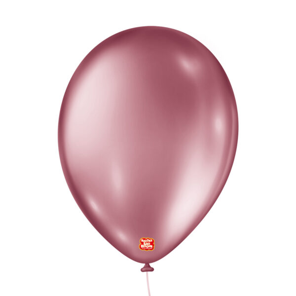 BALAO 9 METALLIC BALLOON ROSA C/25 UNIDADES