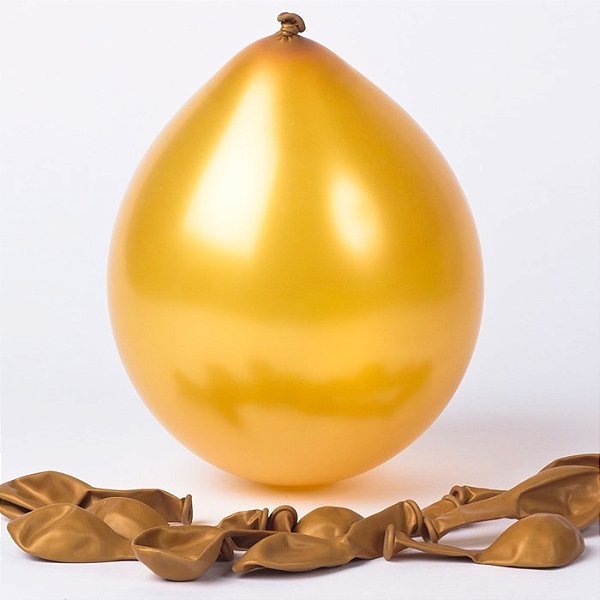BALAO 8 CINTILANTE DOURADO C/25 UNIDADES