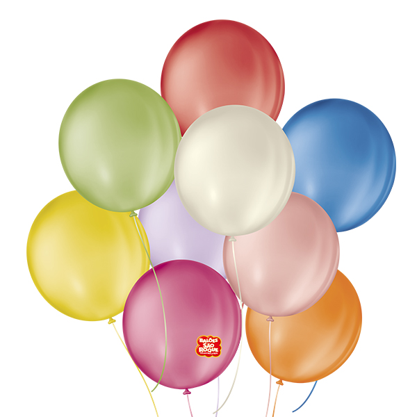 BALAO LISO 9 REDONDO SORTIDO PCT C/50 UNIDADES