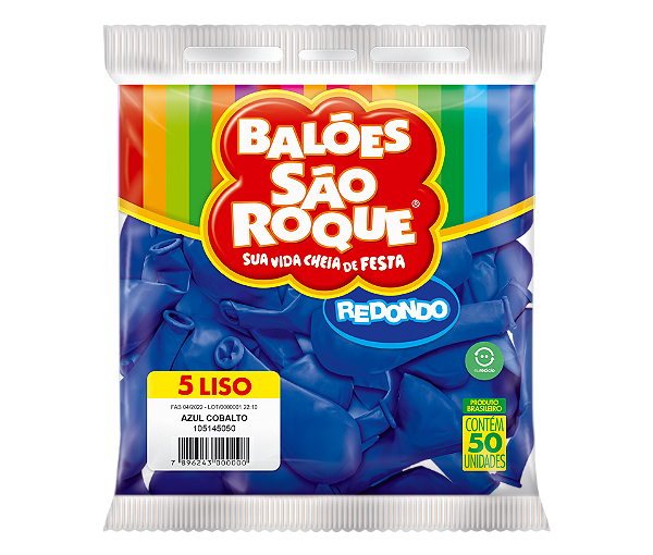 BALAO LISO 5 REDONDO AZUL COBALTO C/50 UND
