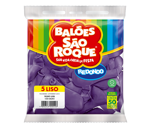BALAO LISO 5 REDONDO ROXO UVA C/50 UND