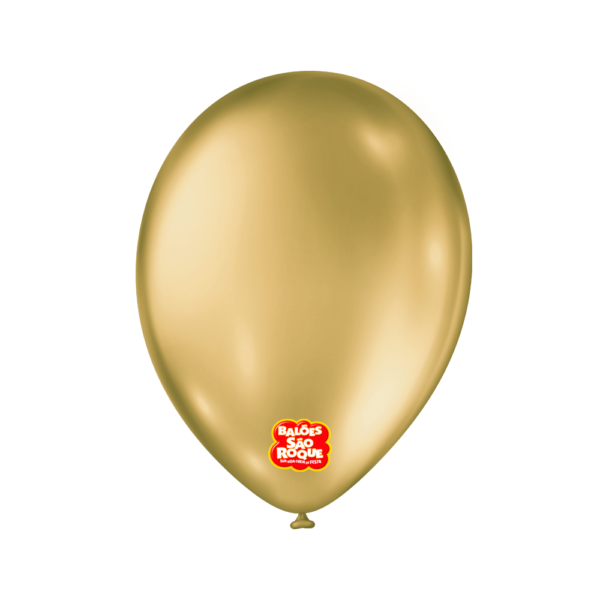 BALAO 9 METALLIC BALLOON OURO C/25 UNIDADES