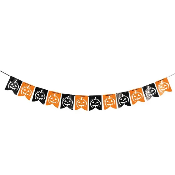 FAIXA HALLOWEEN ABOBORA LARANJA E PRETO