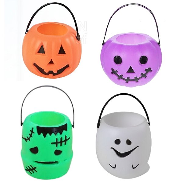 BALDE PEQUENO PLASTICO PARA DOCES HALLOWEEN DIVERSOS