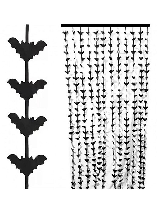 CORTINA HALLOWEEN MORCEGO 100 CM X 200 CM