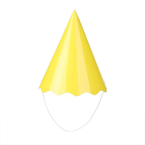 CHAPEU PAPEL LISO NEON AMARELO C/8 UND