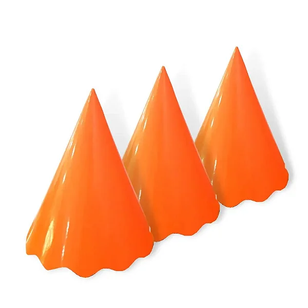 CHAPEU PAPEL LISO NEON LARANJA C/8 UND