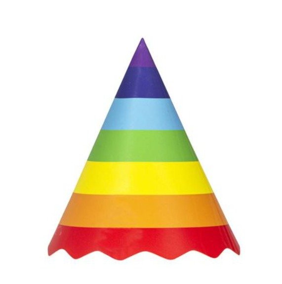 CHAPEU PAPEL ARCO IRIS C/8 UND