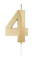 VELA MINI DESIGN DOURADA NUMERO 4