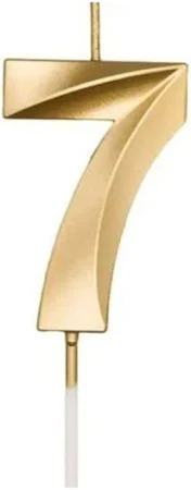 VELA MINI DESIGN DOURADA NUMERO 7