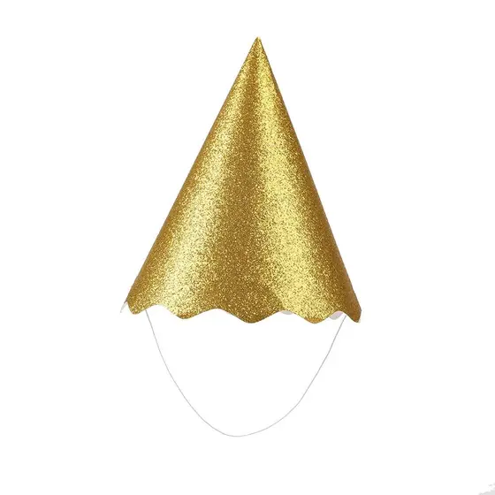 CHAPEU PAPEL METALIZADO DOURADO C/8 UND