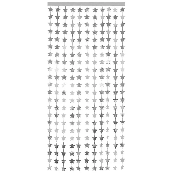 CORTINA METALIZADA ESTRELA PRATA 100X200CM