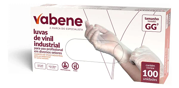LUVA VINIL GG SEM PO PROTECAO INDUSTRIAL C/100 UND