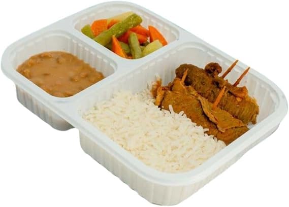 BANDEJA NATURAL C/3 DIVISORIAS 900ML C/12 UND