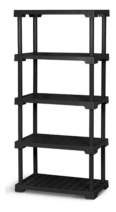 PRATELEIRA MODULAR RETANGULAR 5 NIVEIS PRETO