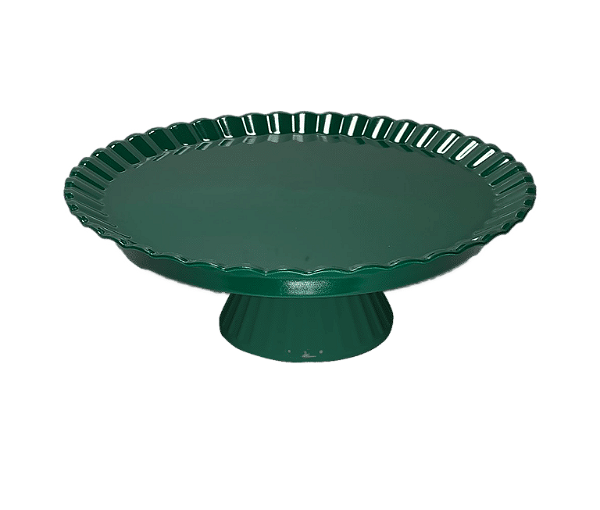 BOLEIRA REDONDA VERDE BANDEIRA 23X8CM UNIDADE