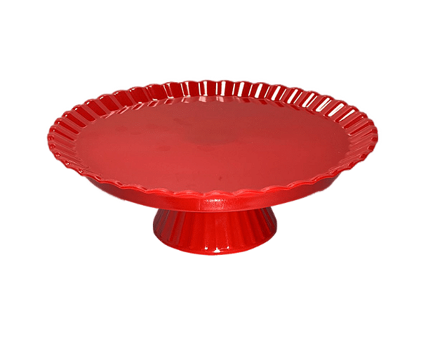 BOLEIRA REDONDA VERMELHA 23X8CM UNIDADE