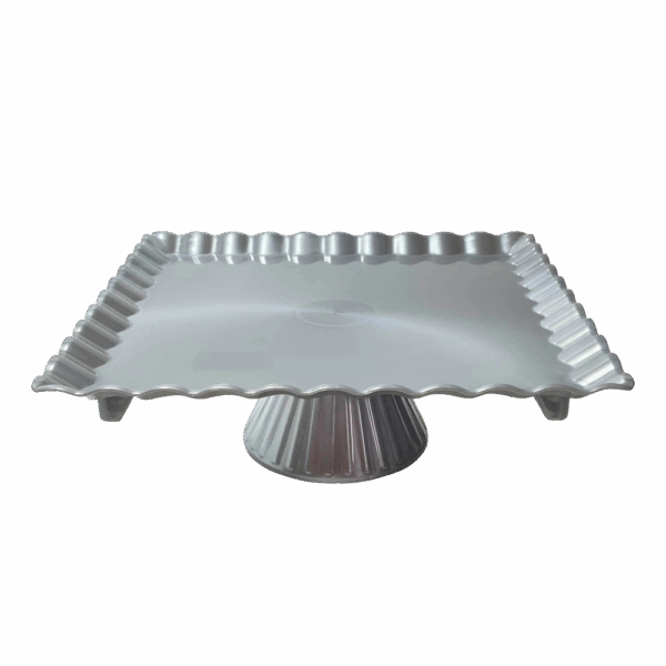 BOLEIRA QUADRADA PRATA 24X24X8CM UNIDADE