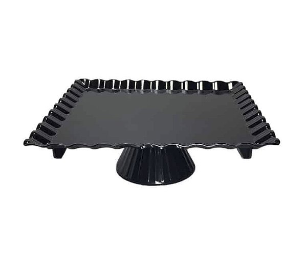 BOLEIRA QUADRADA PRETA 24X24X8CM UNIDADE