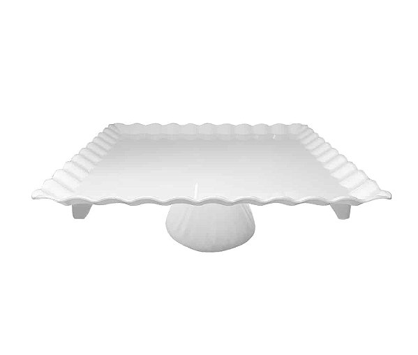 BOLEIRA QUADRADA BRANCA 24X24X8CM UNIDADE