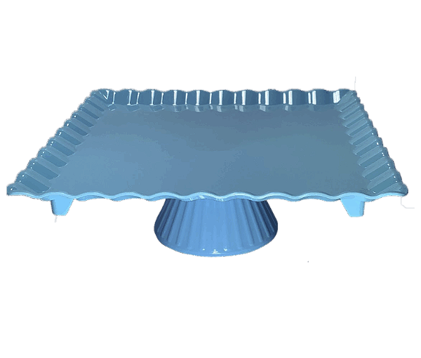 BOLEIRA QUADRADA AZUL BEBE 24X24X8CM UNIDADE