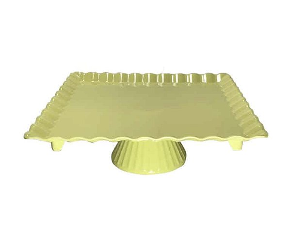 BOLEIRA QUADRADA AMARELA 24X24X8CM UNIDADE